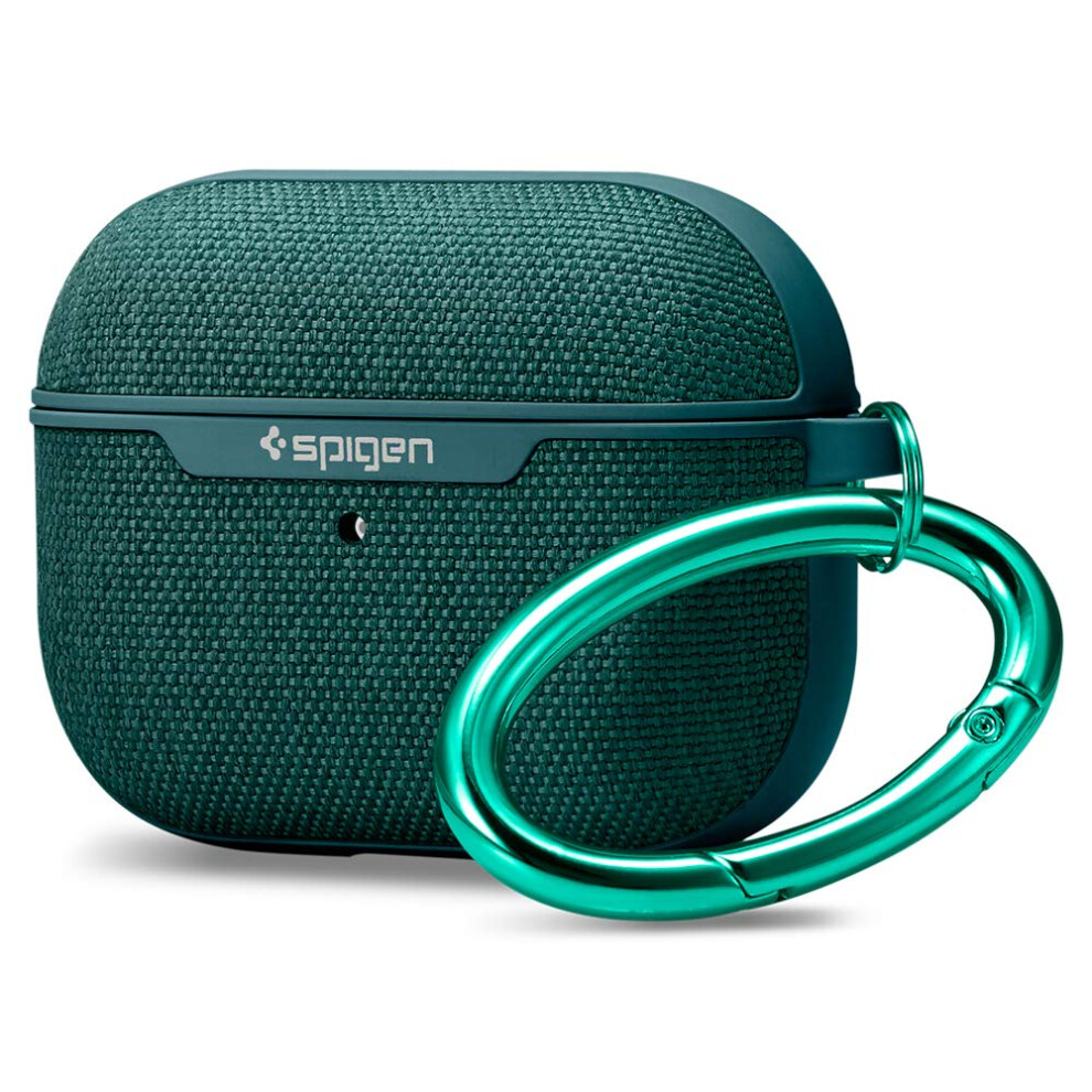 Spigen Urban Fit Designed for Airpods Pro Case Cover with Key Chain  Fabric Case for Airpods Pro - Midnight Green