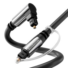 BlueRigger Optical Audio Toslink Cable - 10FT (90 Degrees Optical Cable for Soundbar  360 Degree Rotatable Right Angle  S/PDIF Digital Tosli