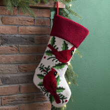 glitzhome 21" L Geïmmiteerd Kardinaal Kerstkous voor Kerstdecoratie