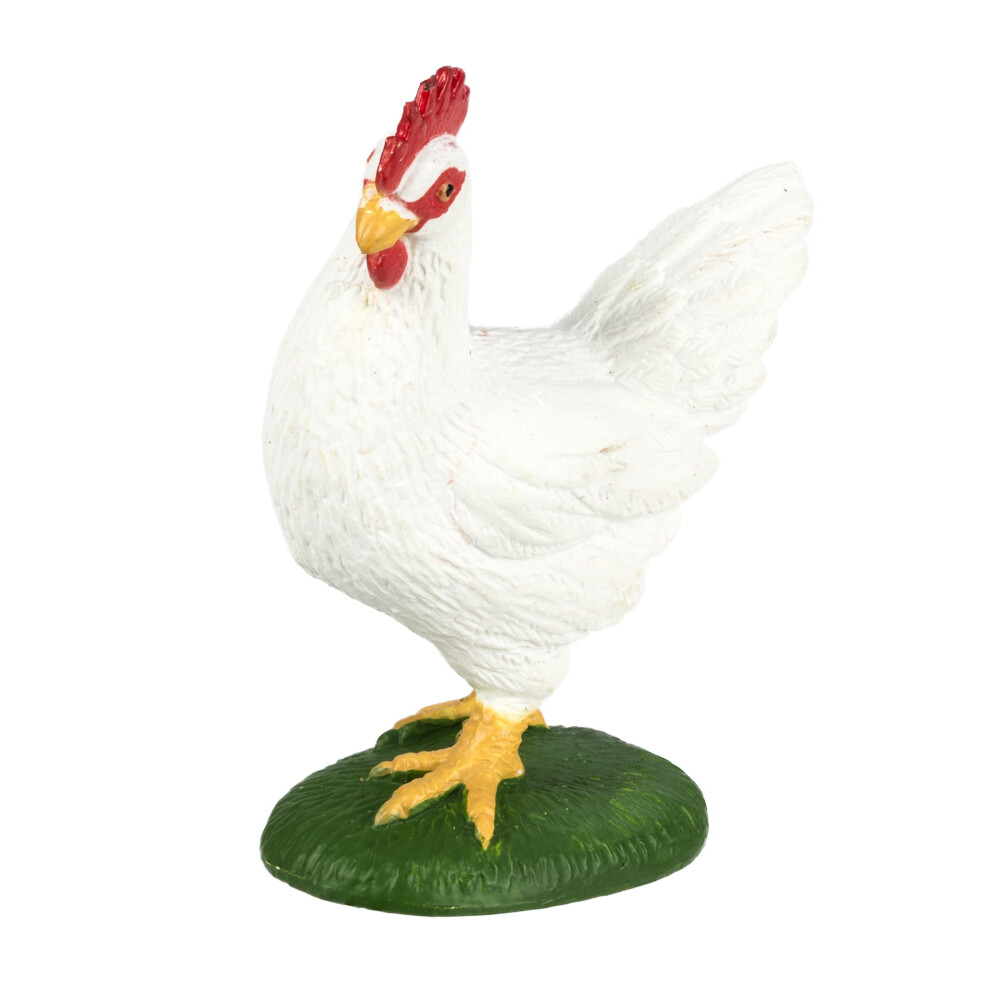 Safari Ltd. White Leghorn Chicken Figurine - Lifelike 2.25"" Model Figure - Educational Toy for Boys  Girls  and Kids Ages 3+