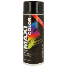 Maxicolor Gloss Deep Black Spray Paint 400ml Fast Dry Indoor Outdoor Use