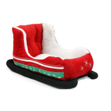 Pet Christmas Sleigh Bed Festive Soft Cozy Holiday Bed for Cats and Small Dogs