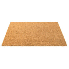 Coir Plain Door Mat 60x40cm Natural Brown Rubber Backing Indoor Outdoor Use