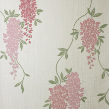 Wisteria Floral Pink Wallpaper 10m x 53cm Washable Peelable Easy Application