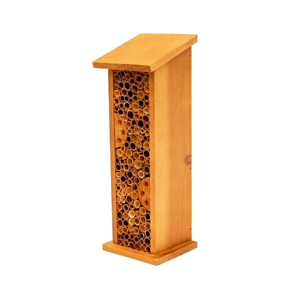 Henry Bell Wooden Bee House Nesting Habitat Eco Friendly Garden Pollinator Support Drilled