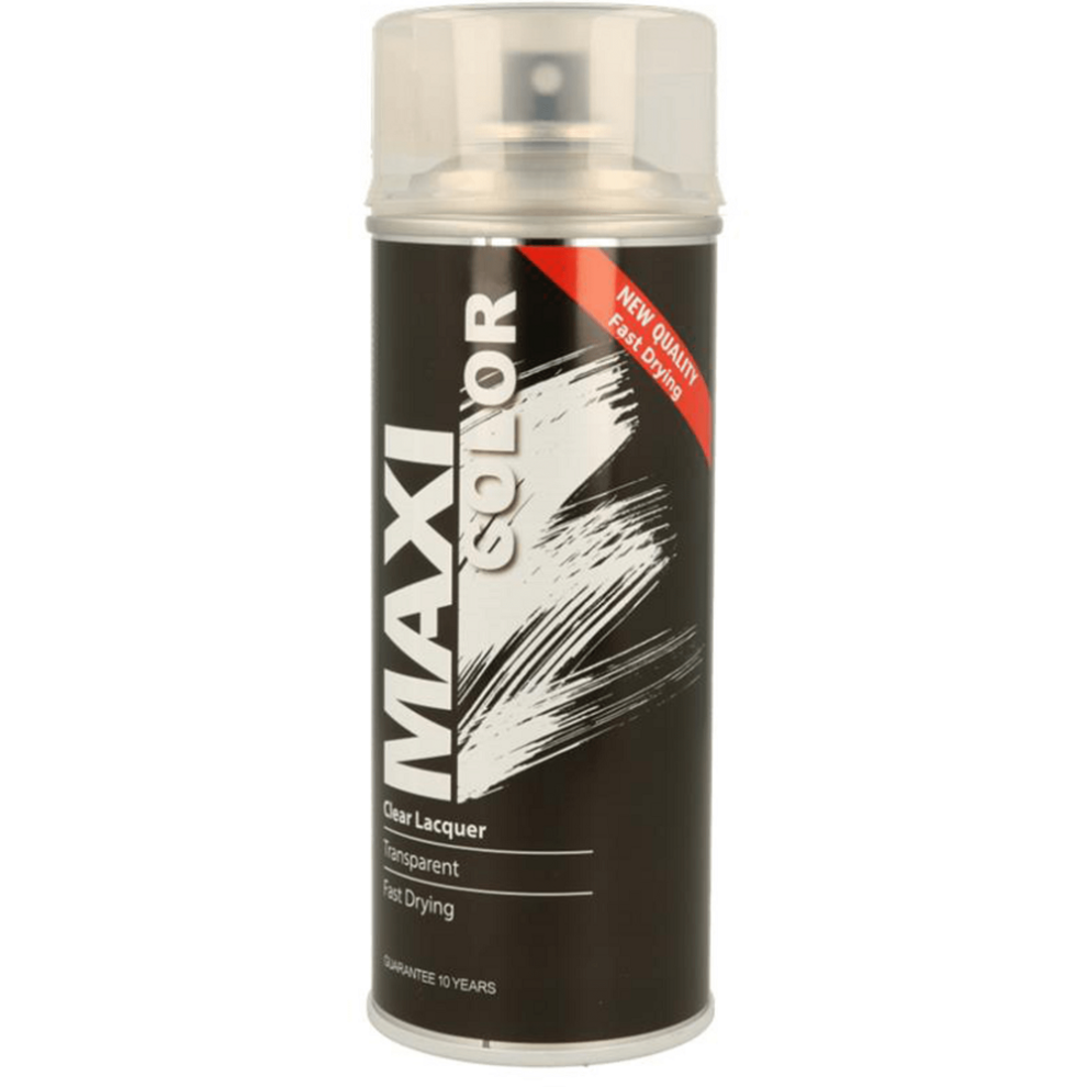 Maxicolor Clear Lacquer Spray Paint 400Ml High Gloss Finish Wood Metal Plastic 8711347208869