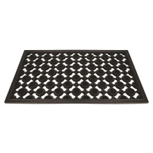 Heavy Duty Rubber Elipse Scraper Mat 70x40cm Durable Black Indoor Outdoor Use