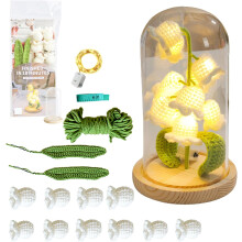 Crochet Kit for Beginners Kids and Adults, Handmade Crochet Flowers Night Light, Lily of The Valley Lamp Gift for Women Girls Wife Mom