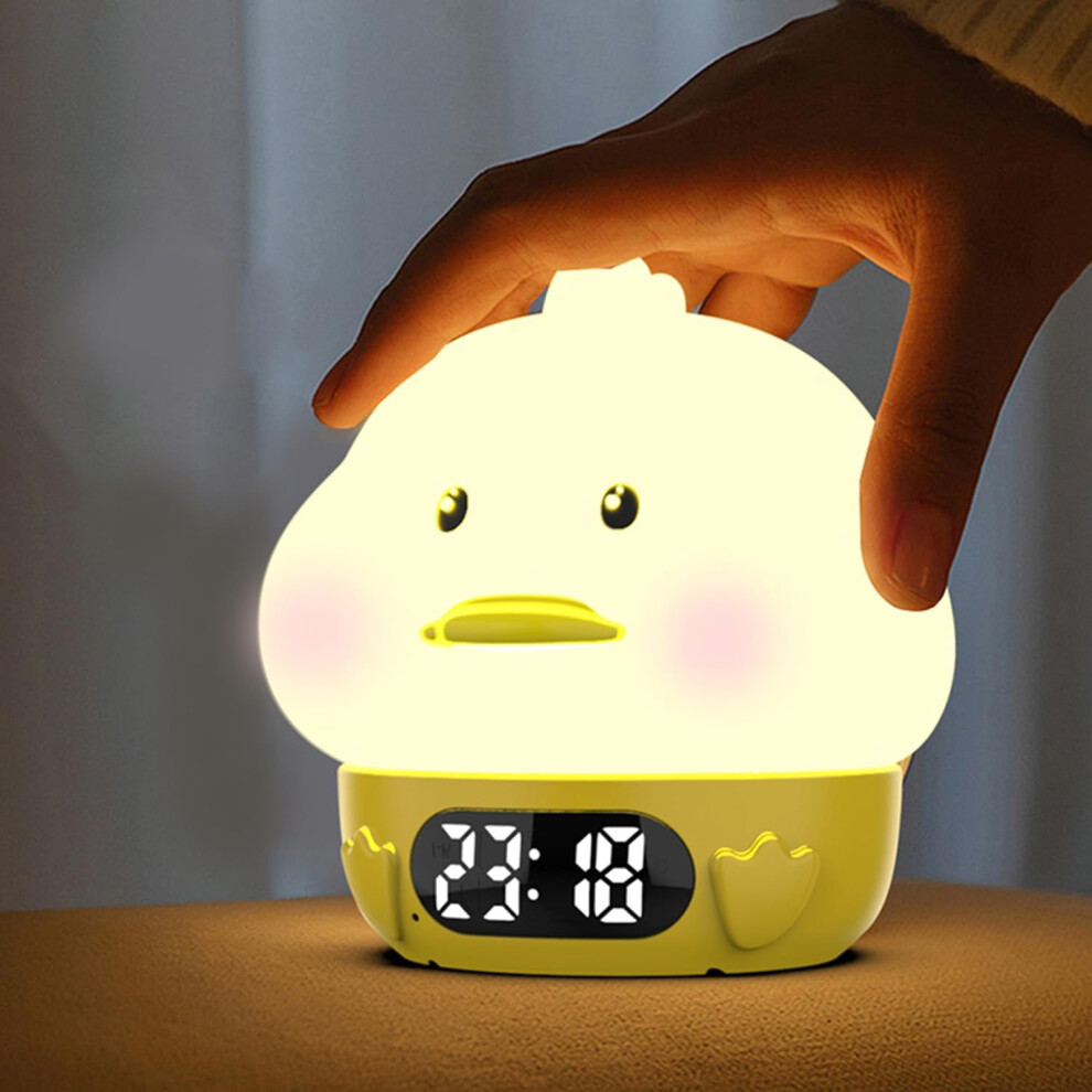Alarm Clock Lights For Kids-Duck Night Lights,Temperature Display,Rgb Color Changing, Wake Up Timer, Rechargelable Touch Lamp For Breastfeeding Veeki