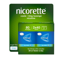(2mg, 80 Lozenges) Nicorette Lozenge Smoking Aid Pocket Sized Pack Fast Relief