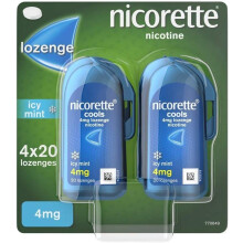 (4mg, 80 Lozenges) Nicorette Lozenge Smoking Aid Pocket Sized Pack Fast Relief