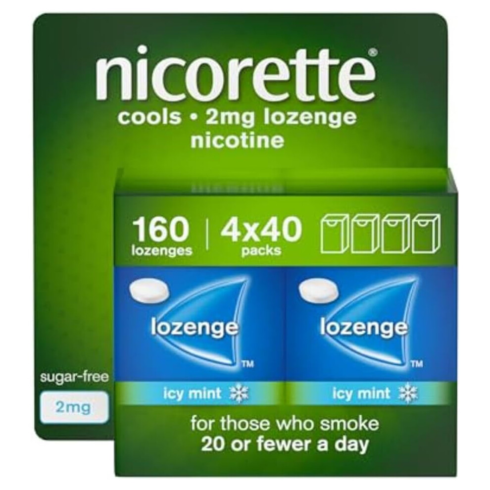 (2mg, 160 Lozenges) Nicorette Lozenge Smoking Aid Pocket Sized Pack Fast Relief