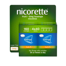 (2mg, 160 Lozenges) Nicorette Fruity Lozenge Smoking Aid Pocket Sized Pack Fast Relief