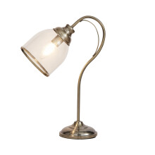 Litecraft Ingrid Table Lamp With Clear Glass Shade in Antique Brass