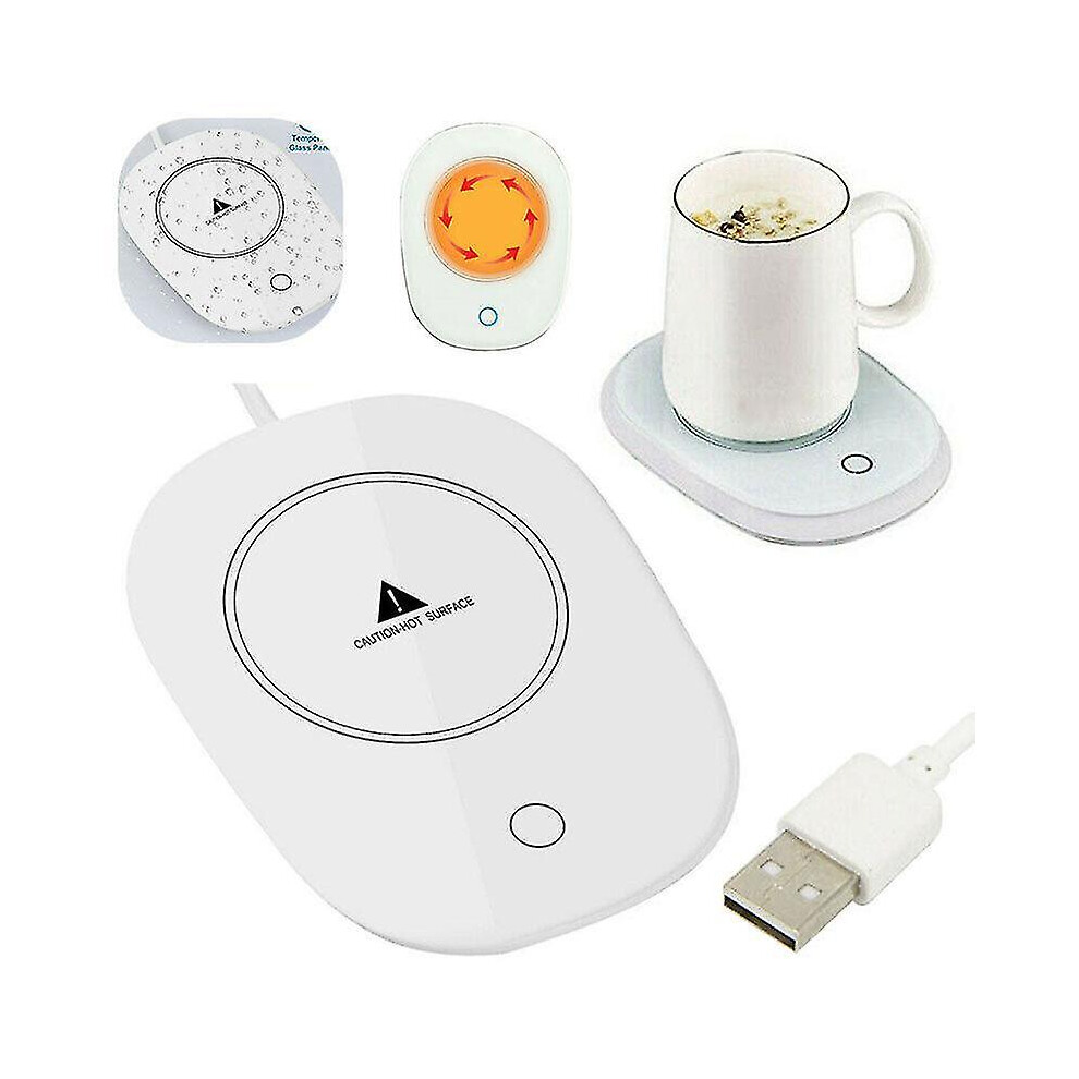 (White) Smart Electric Usb Cup Mug Tea/Coffee/Drink Warmer Heater Tray Mat 55/131F White