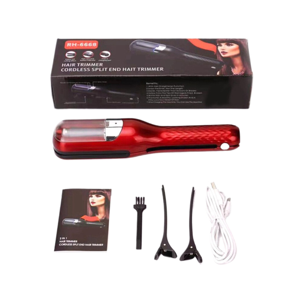Hair Split Ends Trimmer Remover Damaged Hair Repair Hair Care Red