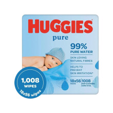 Huggies Pure Baby Wipes, 18x56 Packs (1008 Wipes Total)