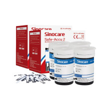(Safe Accu 2 100Pcs Strips & Lancets) Safe Accu2 Blood Glucose 50/100Pcs Test Strips Kit
