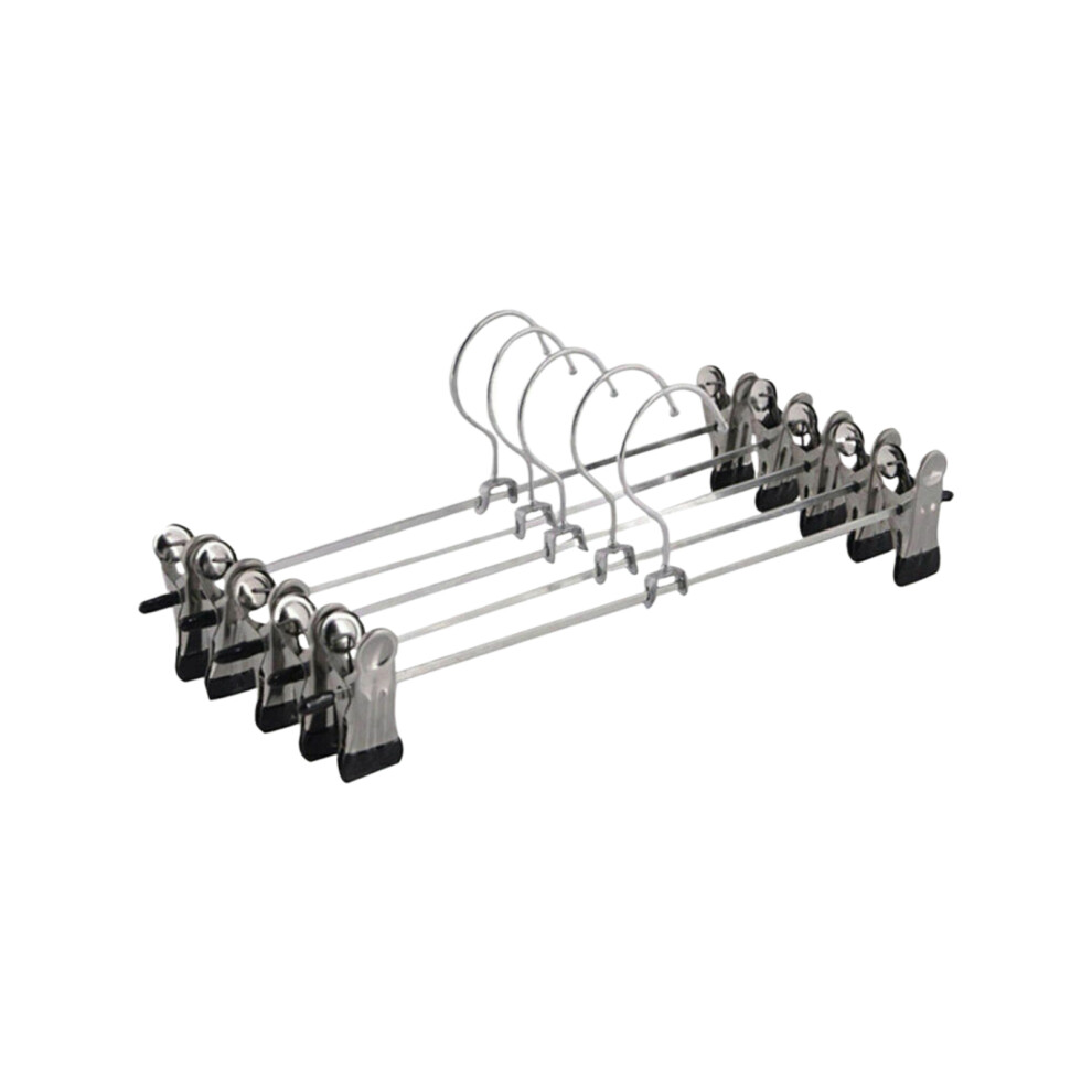 (20Pcs) Metal Clip Coat Hangers Clothes Closet Pant Trousers Skirt Rack Multi