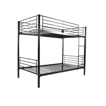 (Black) Twin Over Bunk Bed Heavy Duty Bunk Bed Frame w/ Ladder & Safaty Guardrail