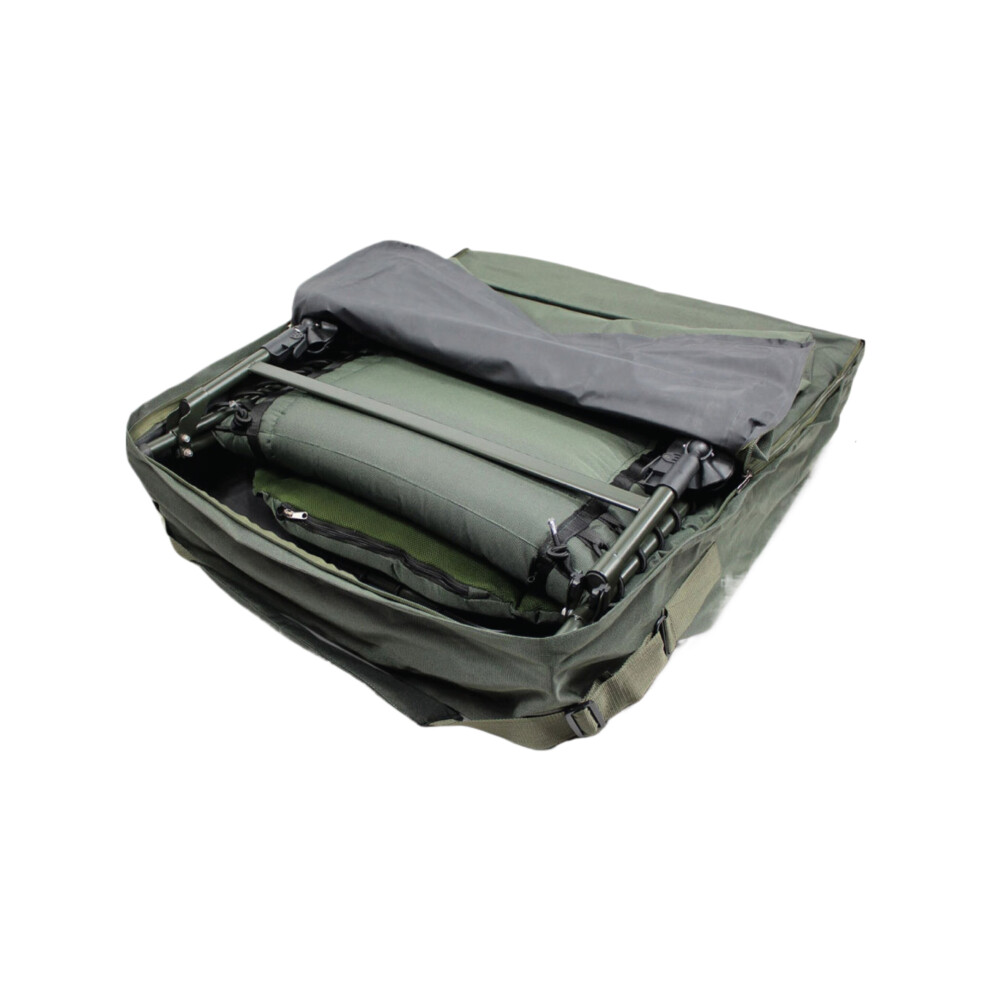 Abode Deluxe Padded 600D Oxford Carp Fishing Camping Bed Bedchair Carry Bag W83 x H90 x D22cm