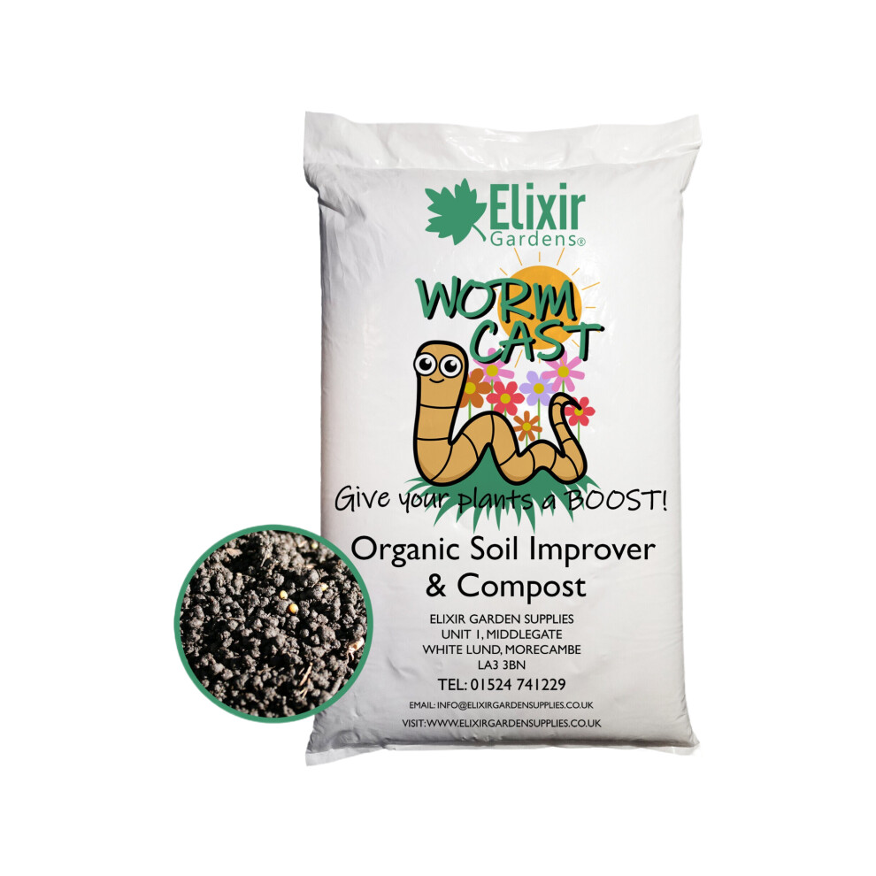 (80 Litres) Elixir Gardens | Worm Manure Castings 100% Organic Vermi Compost/Fertiliser/Potting Soil Improver Bio Humus