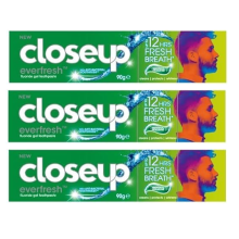 Closeup Everfresh Menthol Paradise Fluoride Gel Toothpaste 3x90g - Long-Lasting Fresh Breath & Whitening