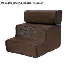 (Coffee) Free Shipping Pet Ladder Cover,pet Ladder Cover Detachable Comfortable Faux Leather Non-slip Dog Ramp Stairs Case For Puppy