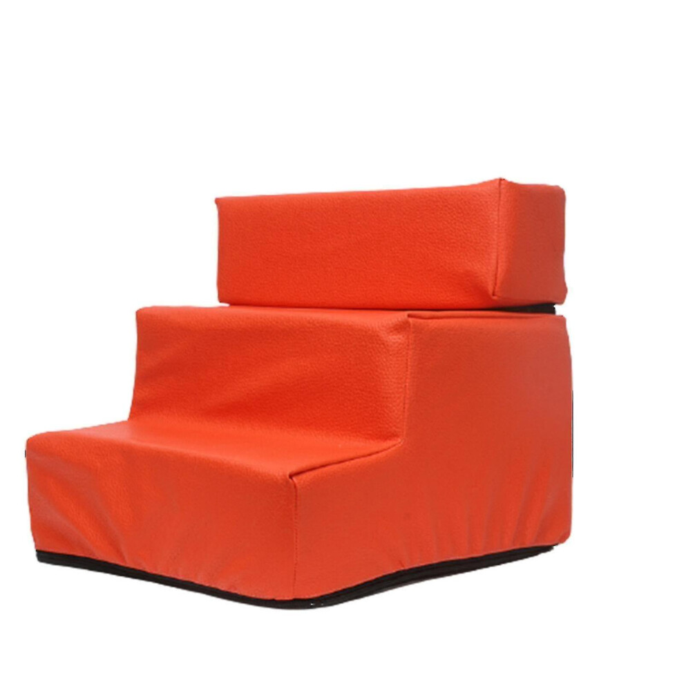 (Orange) Free Shipping Pet Ladder Cover,pet Ladder Cover Detachable Comfortable Faux Leather Non-slip Dog Ramp Stairs Case For Puppy