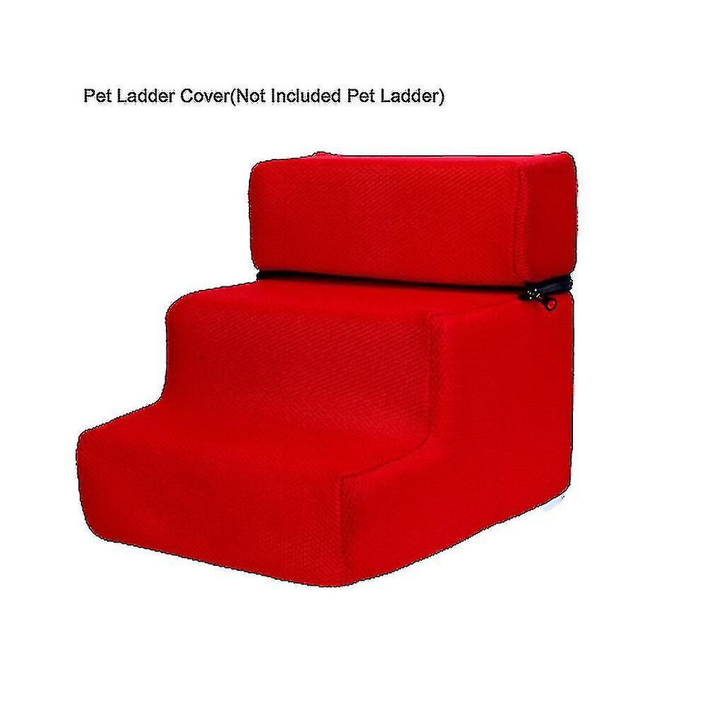 (Red) Free Shipping Pet Ladder Cover,pet Ladder Cover Detachable Comfortable Faux Leather Non-slip Dog Ramp Stairs Case For Puppy