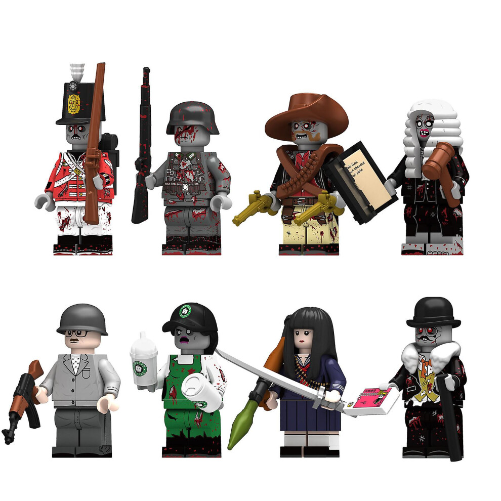 Halloween Zombie Building Block Figurine Toys 8pcs