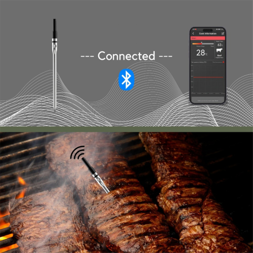Drahtloses Lebensmittel-Fleischthermometer Smart Digital Bluetooth mit 2 Sonden 2