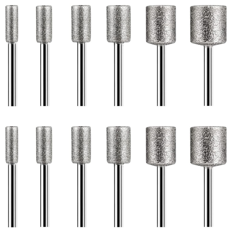 12Pcs Diamond Burr Bits For Stone Rocks Ceramics Dremel Rotary Tools 4851013904009