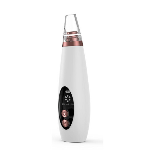 Chronus High-Efficiency Blackhead Remover - Electric Pore Cleaner with LED Display, Multi-Function Suction Cup, and USB Rechargeable Feature(White)