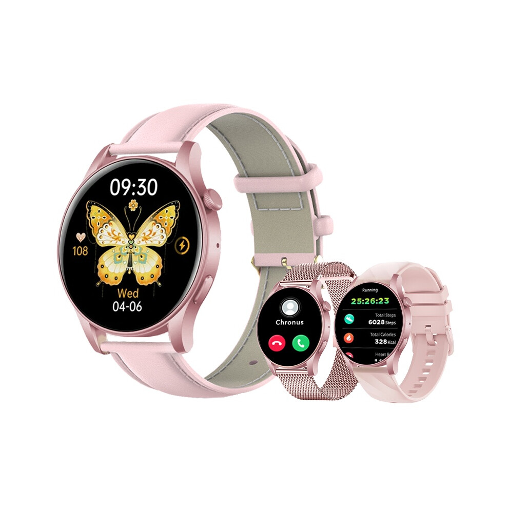 Chronus Smartwatch Fitness Watch: 1.43 Inch Touch Screen Smartwatch Call With Heart Rate Sleep Monitoring Fitness Tracker For Android Ios(Pink) Pink 6976918044457