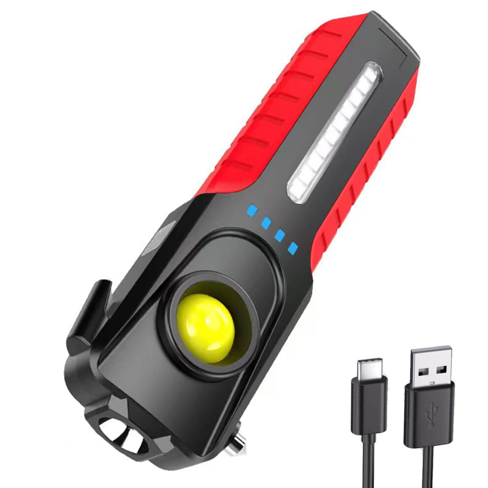 Chronus Light Rechargeable Multifunctional Flash, Handheld Led Working Flash With Modes, Cob Side Usb Output, Magnetic Base, Ubc C Size 4
