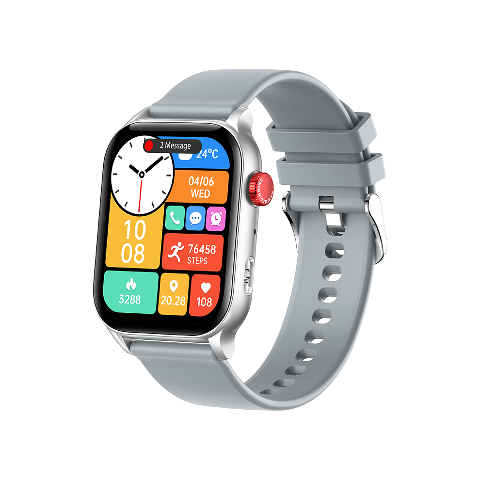 Chronus Kr86 Smartwatch Bluetooth Calling Ai Voice Assistant Noon Rest Night Sleep Monitoring(Silver) Silver 6976918043153