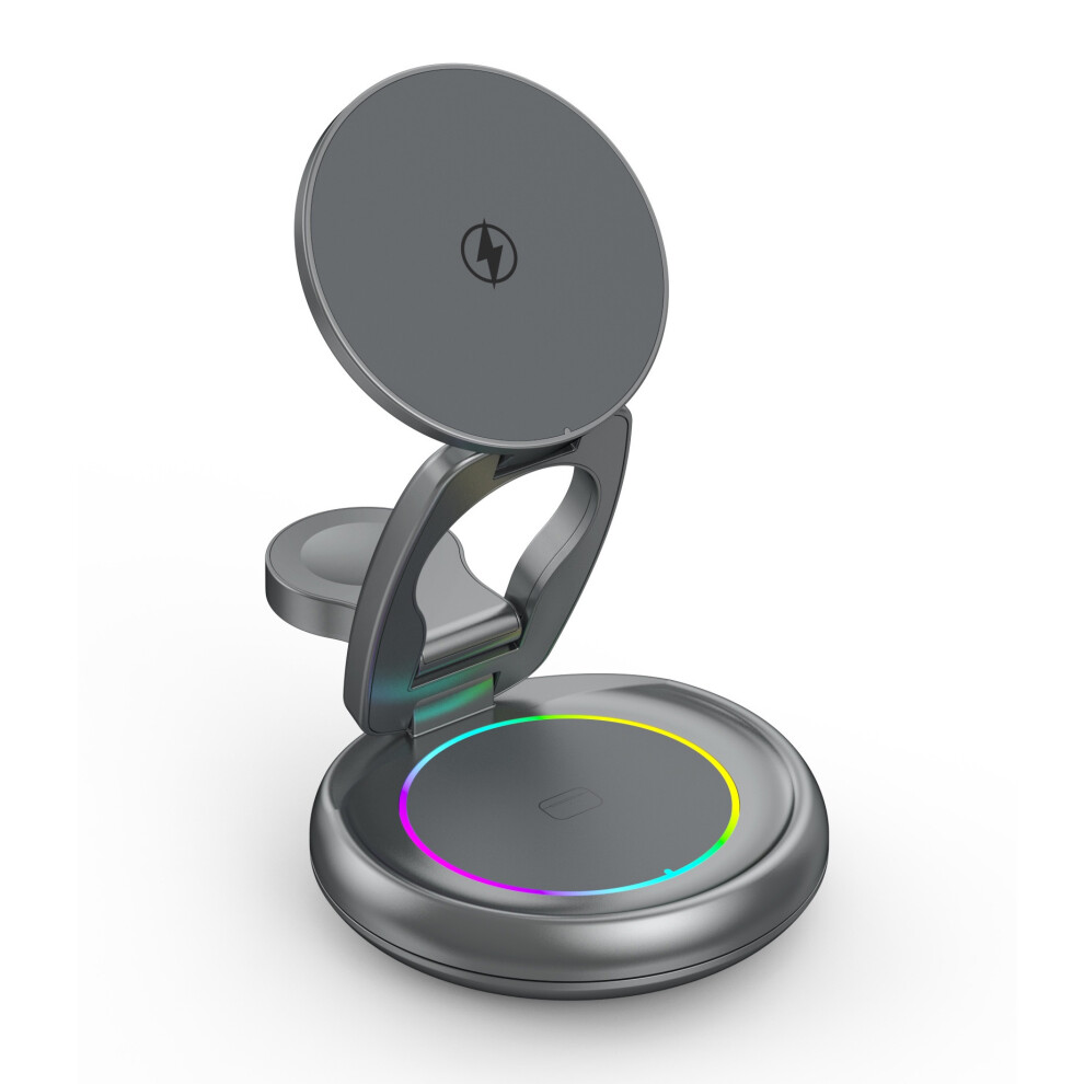 Chronus 3 In 1 Magsafe Wireless Charger Stand For Iphone Watch Airpods Grey 6976918042224