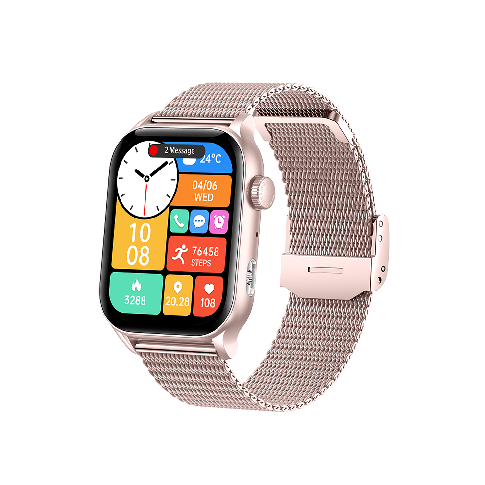 Chronus Kr86 Smartwatch Bluetooth Calling Ai Voice Assistant Noon Rest Night Sleep Monitoring(Pink) Pink 6976918043078