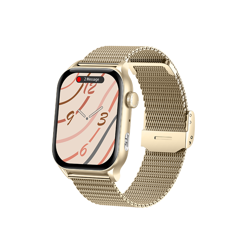 Chronus Kr86 Smartwatch Bluetooth Calling Ai Voice Assistant Noon Rest Night Sleep Monitoring(Gold) Gold 6976918043108