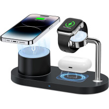 3 in 1 Charging Station for Apple Multi-Device - for iPhone 16 15 14 13 12 Pro Max Apple Watch iwatchAirpods(Black)