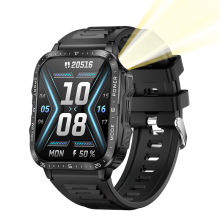 Chronus KT79 Smartwatch - Bluetooth, 100m Flashlight, 5ATM (Black)