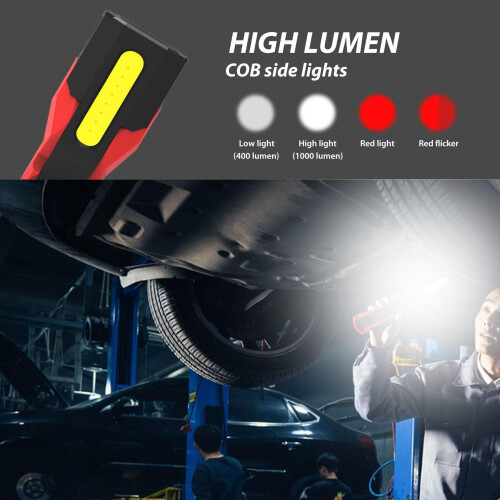 Chronus 1000 Lumen Rechargeable LED Flashlight,Work Light,180 Degree Rotating Flashlight with Magnetic Base,Waterproof LED Flashlight,6 Modes, 2