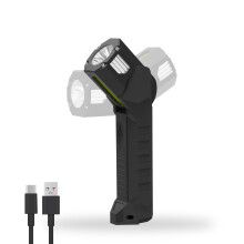 Chronus 1000 Lumen Rechargeable LED Flashlight,Work Light,180 Degree Rotating Flashlight with Magnetic Base,Waterproof LED Flashlight,6 Modes,