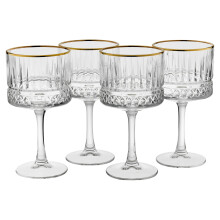 (Set of 4) 4/8 Pcs 500ml Martini Glass Cocktail Goblets Gold Rimmed Long Stemmed Set