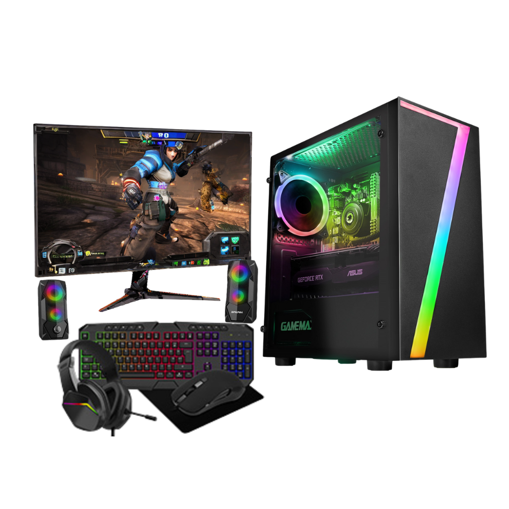 22'' Fast Gaming Pc Bundle Core I7 16Gb Ram 1Tb & 128Gb Ssd 4Gb Gt730 + Speakers 637836581849