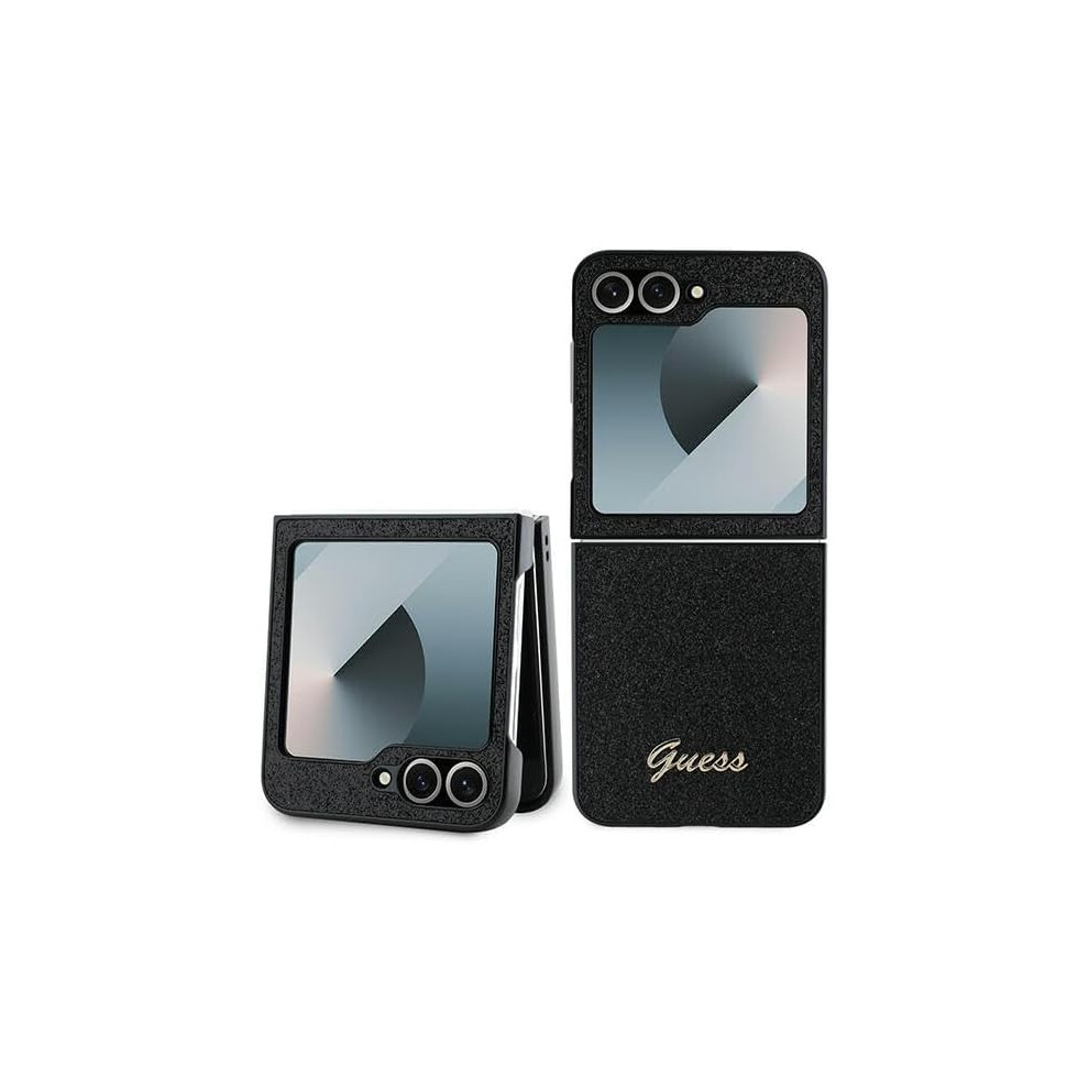 Guess 4G Glitter Script Case for Samsung Galaxy Z Flip 6 Black - GUHCZF6HGGSHK