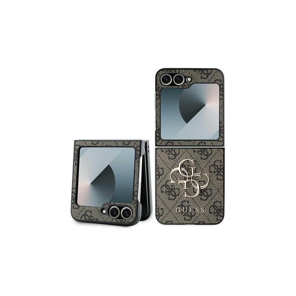 Guess PU Big 4G Metal Logo Case for Samsung Galaxy Z Flip 6 Brown - GUHCZF64GMGBR