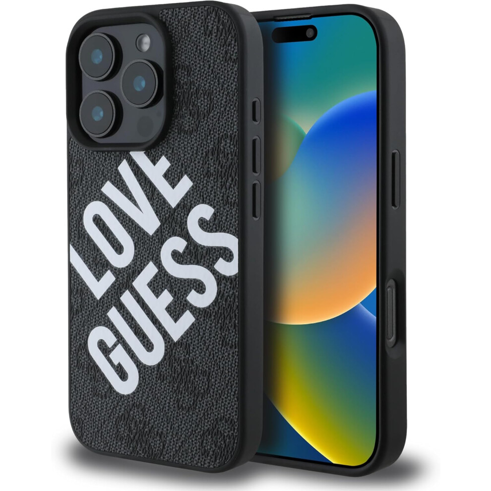 Guess 4G Big Love Logo Leather Case with MagSafe for iPhone 16 Pro Max 6.9" Black - GUHMP16XP4PLGWK