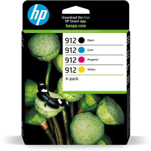 912 Set Of 4 Original Ink Cartridges For Officejet Pro 8010, 8012, 8014, 8015, 8020, 8022, 8023, 8024, 8025